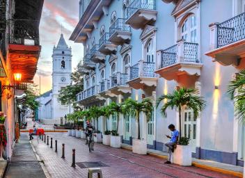 Panama City side street at dawn