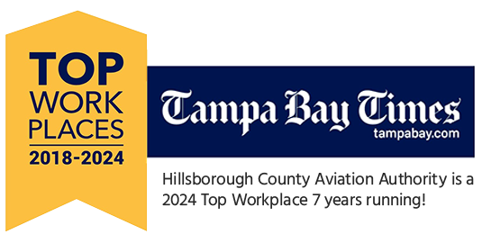 Tampa Bay Times Top work places 2018-2024 Hillsborough County Aviation Authority is a 2024 top workplace 7 years running