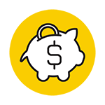 icon - piggy bank with coin in slot