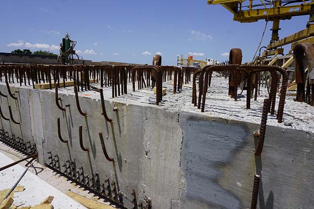 Concrete and Rebar galore at the Taxiway J Bridge