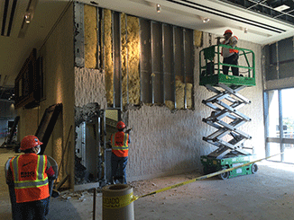 Travertine being demoed on east side of Main Terminal