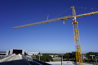 Tower crane being assemlbed for West Side Construction