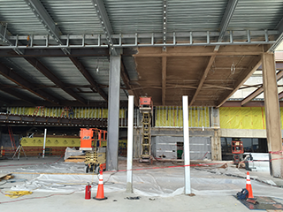 Fireproofing the steel beams on MTAC