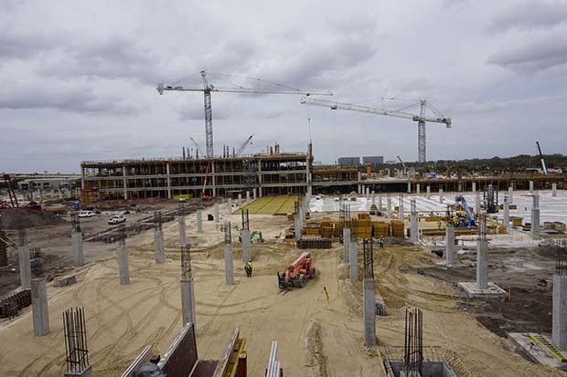 Section of rental car center has topped out