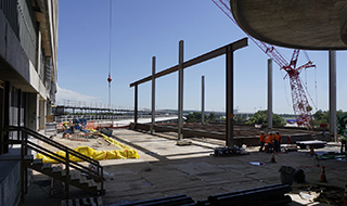 Northeast steel beams going up