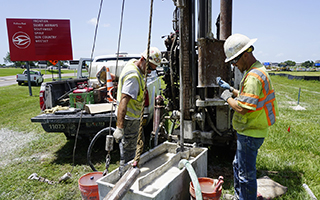 Pilot hole drilling near Bessie Coleman Parkway