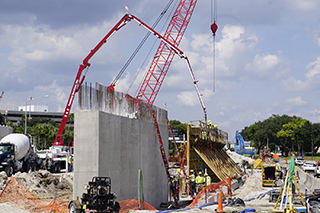 Pouring the concrete support walls