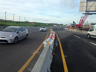 Outbound lanes shift as Taxiway J Bridge construction continues