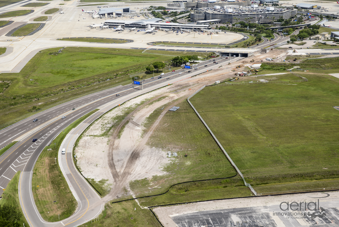 Taxiway J in April by helicopter