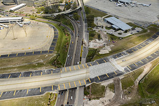 aerial photo of Taxiway J construction