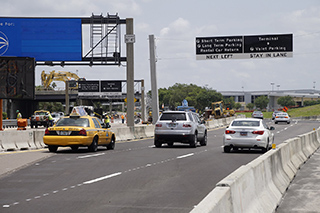 Inbound lane shifts at Tampa International