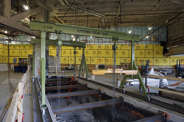 Steelwork on Westside for future Food Court space