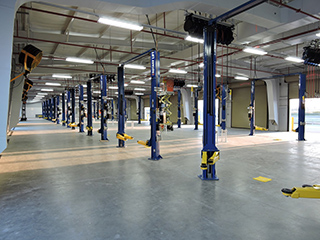 View of completed service bays in the Service Centers