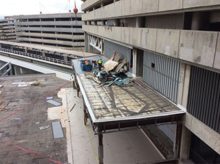 Removing insulation from the main terminal’s east side
