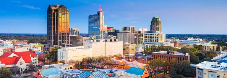 Raleigh Durham cityscape RDU