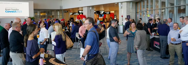 Procurement event crowd at terminal