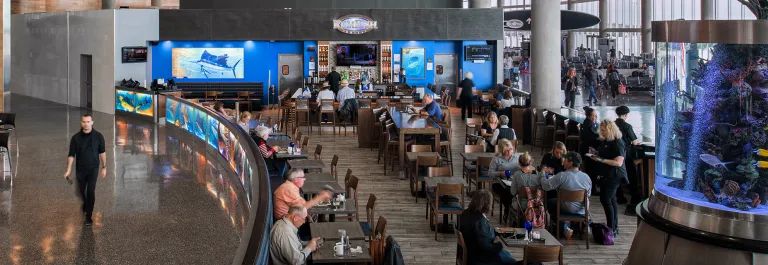 seating area for Rum Fish Grille at Tampa International Airport