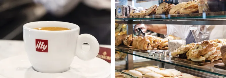 Coffee and pastries at illy