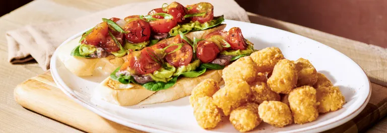 avocado toast with tater tots
