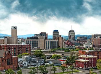 Syracuse cityscape SYR