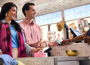 Couple shopping in terminal