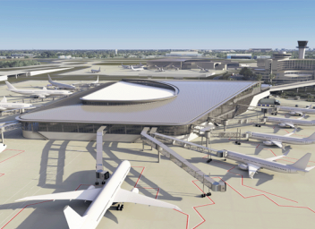 TPA Airside D artist rendering exterior northeast view