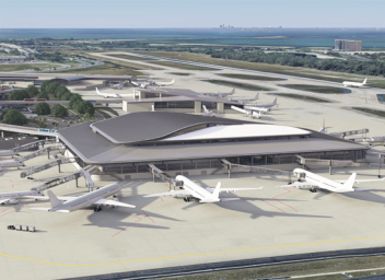 TPA Airside D artist rendering exterior Southwest view