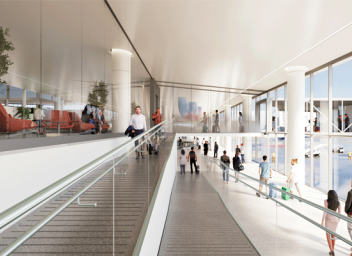 TPA Airside D artist rendering interior arrivals corridor