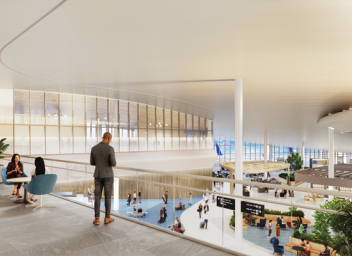 Airside D Rendering of Interior view of Club Lounge Terrace