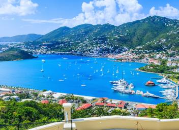 Aerial photo of Megan's bay Saint Thomas