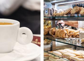 Coffee and pastries at illy