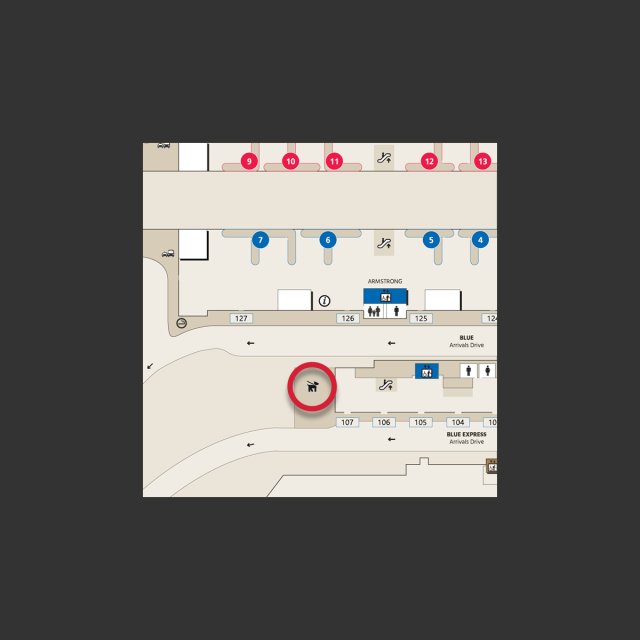 image of map showing service animal relief area