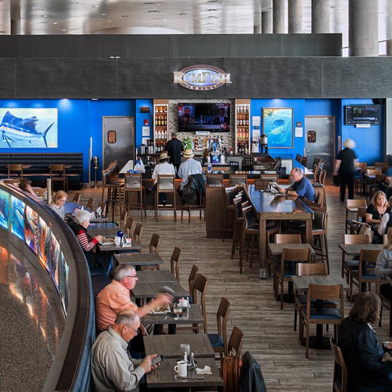 people seated at Rum Fish Grill restaurant at Tampa International Airport