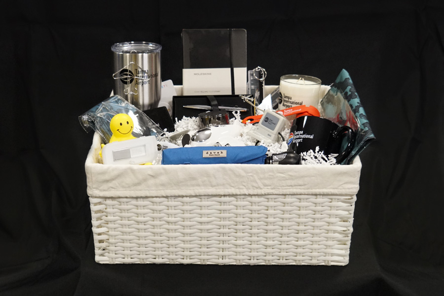 Image of giftbasket up as a raffle prize.
